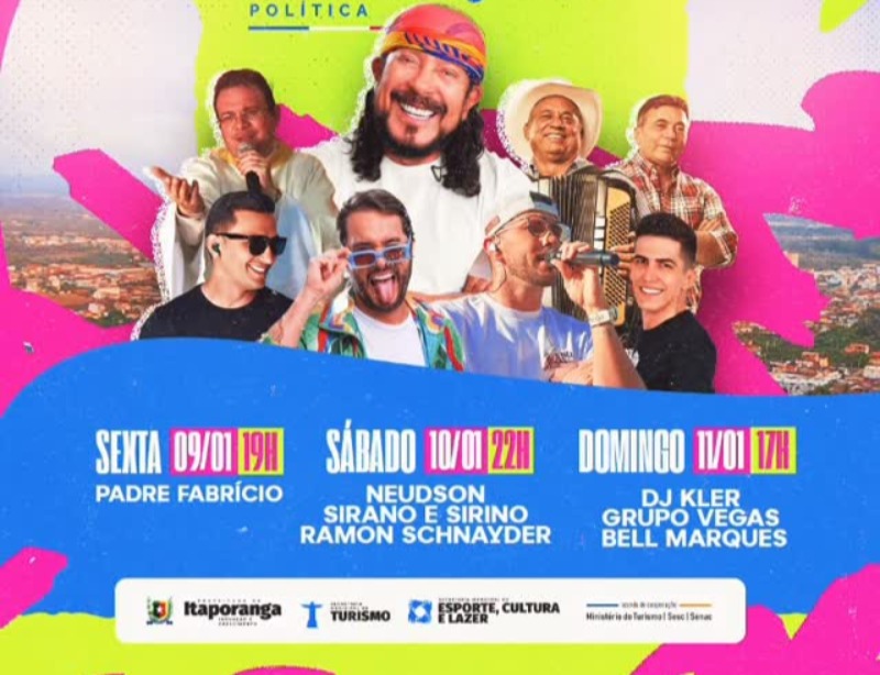 Itaporanga divulga programa��o de shows para celebrar 161 anos de emancipa��o pol�tica